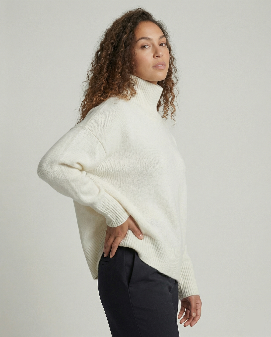 Damen kuscheliger Rollkragenpullover Heidi-Mode