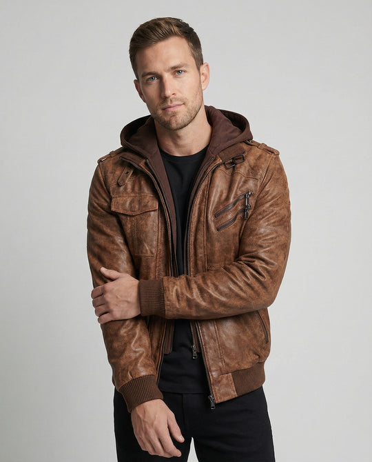 Stilvolle Herrenjacke mit Kapuze