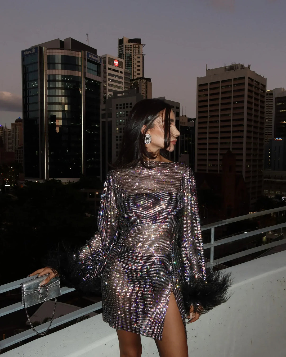 Heidi-Mode | Metallic Mini Kleid