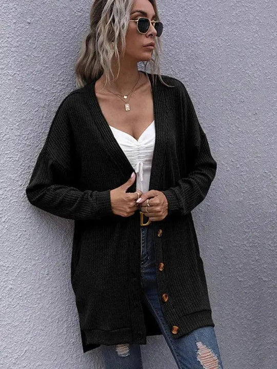 Heidi-Mode | Ausschnitt Damen Strickjacke Pullover