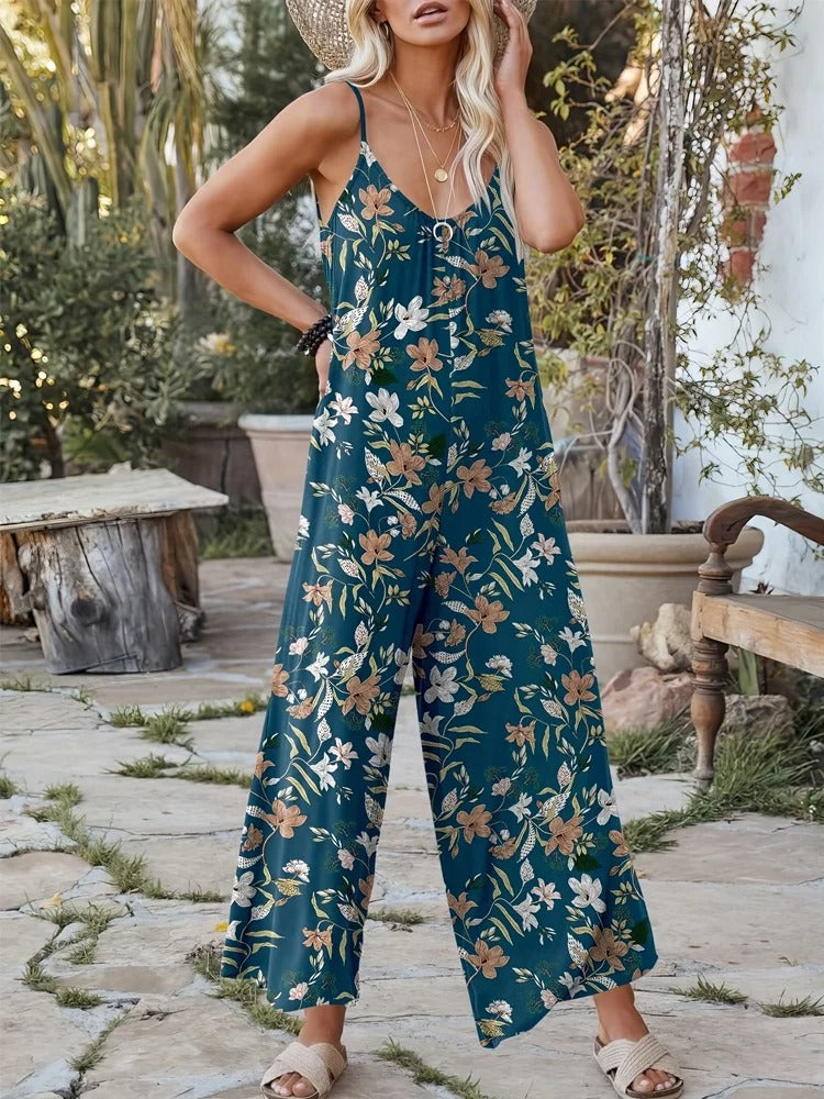 Ärmelloser bedruckter Jumpsuit