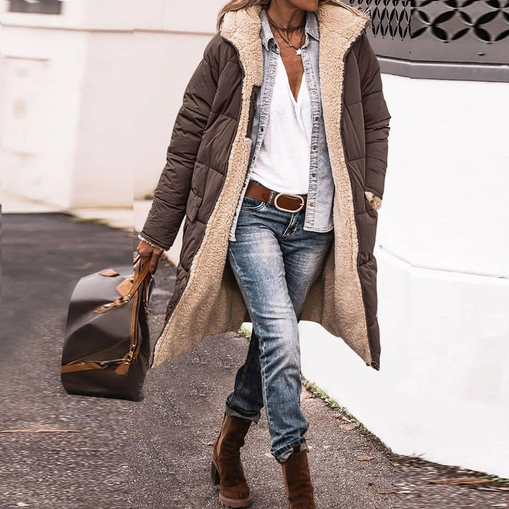 Heidi-Mode | Langer Damenparka Teddyfleece