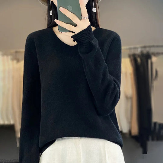 Heidi-Mode | Pullover Doux V-Ausschnitt Für Damen