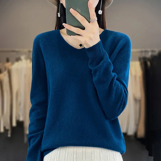 Heidi-Mode | Pullover Doux V-Ausschnitt Für Damen