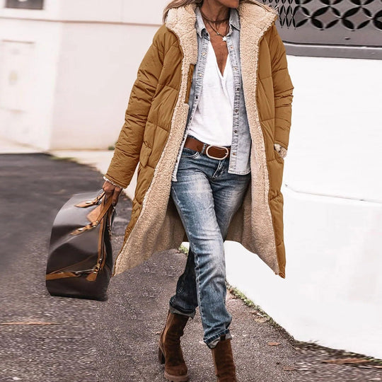Heidi-Mode | Langer Damenparka Teddyfleece