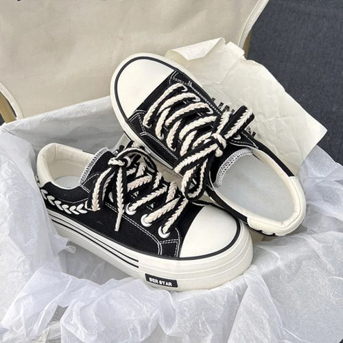 Frauen Plattform Canvas Schuhe