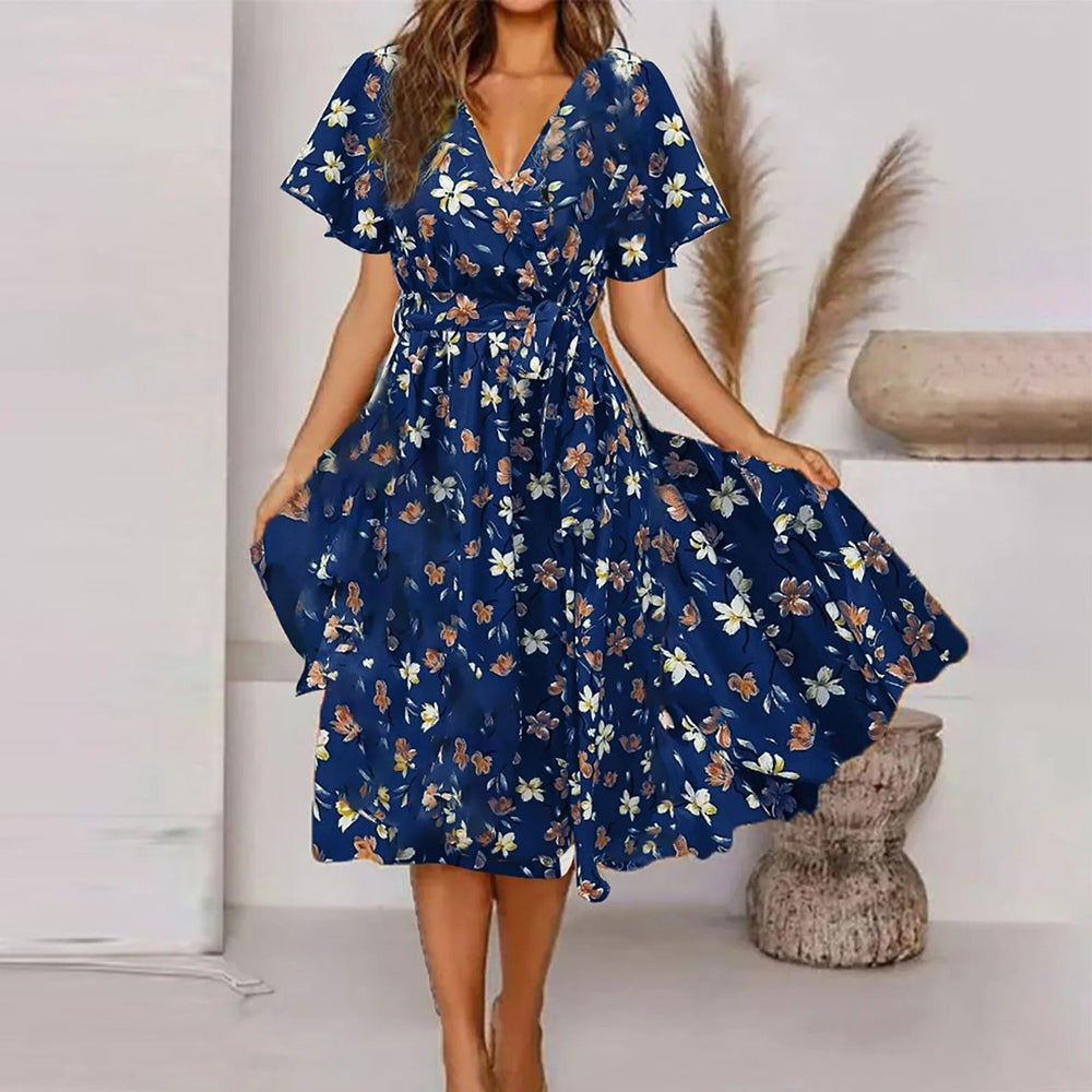 Heidi - Vintage Print Damen Maxikleid