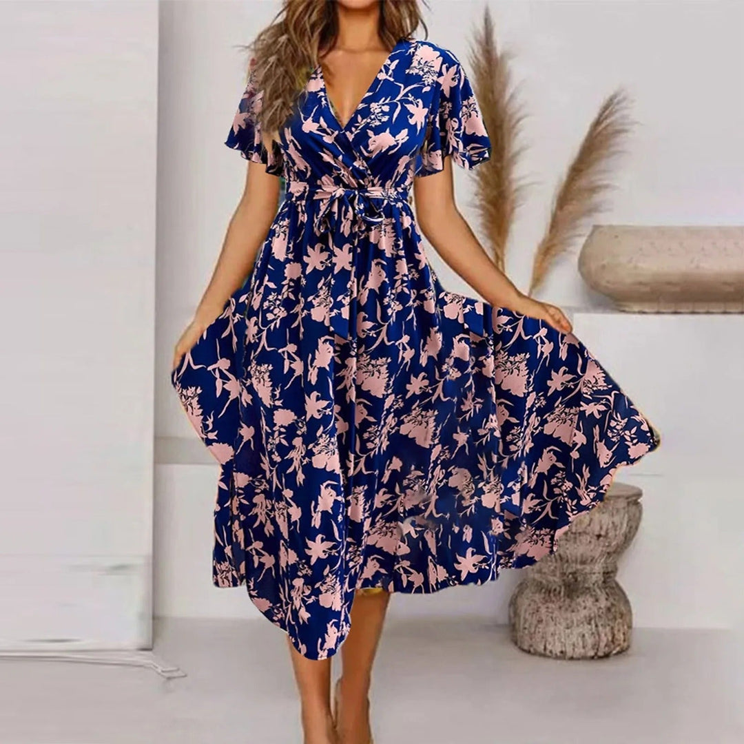 Heidi - Vintage Print Damen Maxikleid