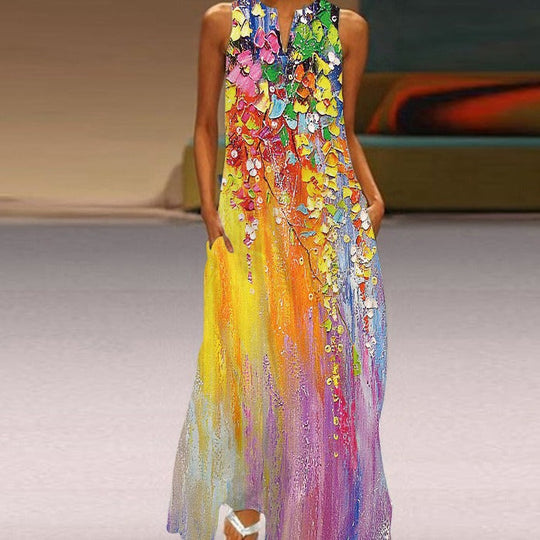 Heidi-Mode | Blumiges Sommer Maxikleid