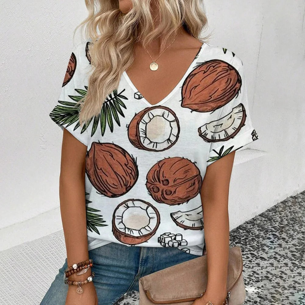 Mode Obst Druck T-Shirt