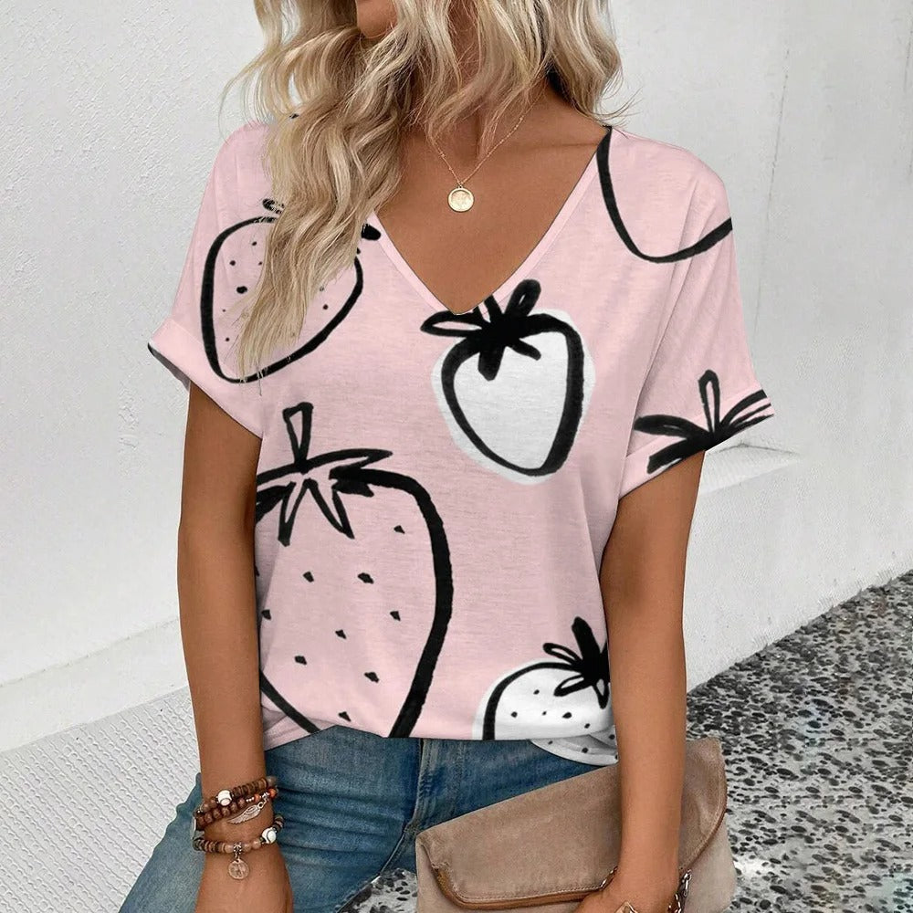 Mode Obst Druck T-Shirt