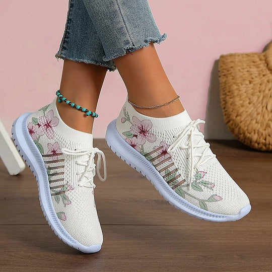 Bedruckte gestrickte Sneakers