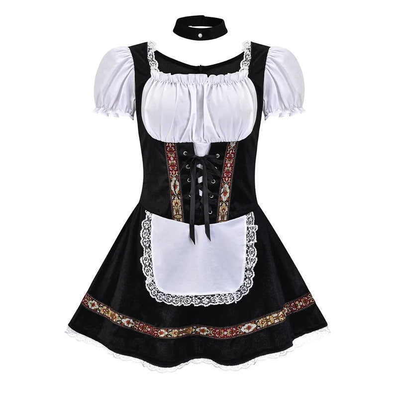 Heidi-Mode - Stilvolle Herbst Traditionelle Dirndl mit Kurzen Ärmeln für Frauen