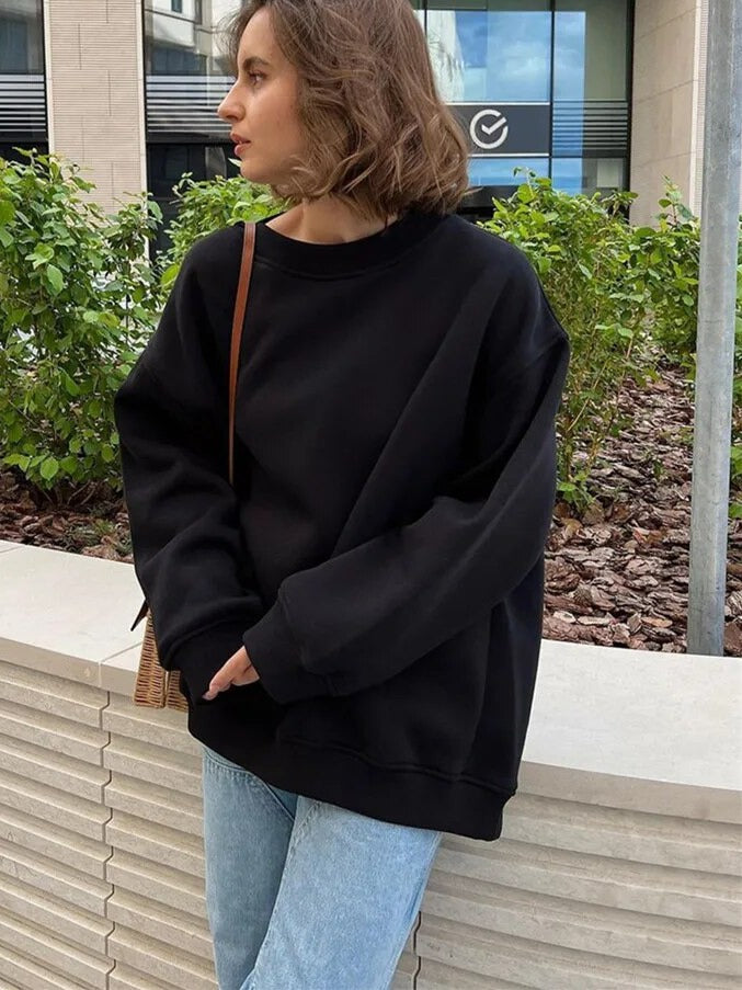 Heidi-Mode - Stilvolles Oversized Basic Sweatshirt für Frauen