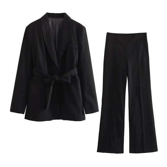 Heidi-Mode | Elegante Blazer mit Gürtel und Passender Hose