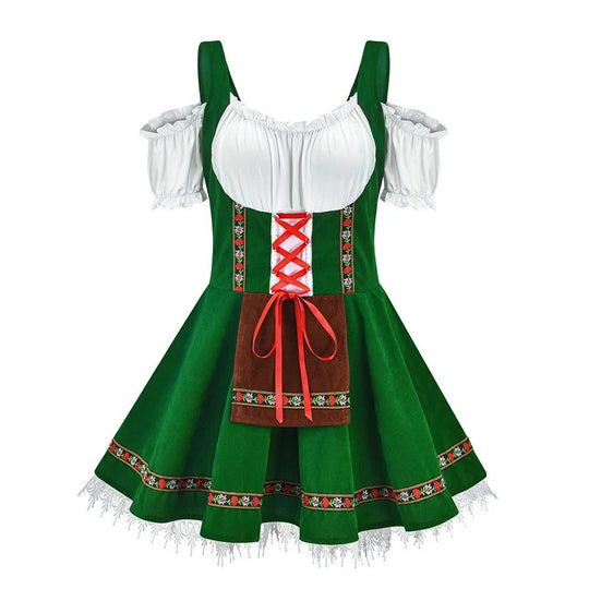 Heidi-Mode - Stilvolle Herbst Traditionelle Dirndl mit Kurzen Ärmeln für Frauen