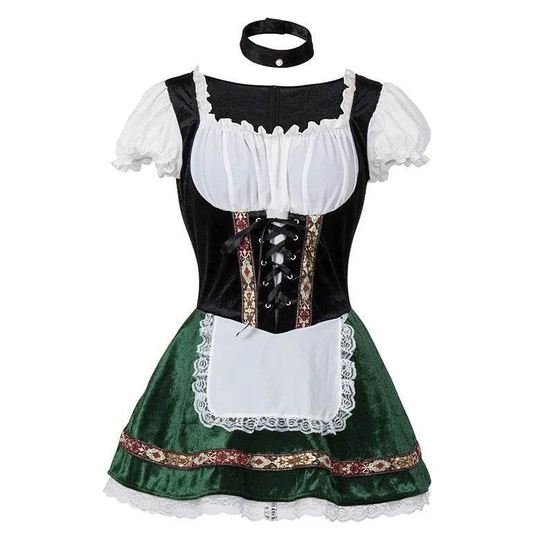 Heidi-Mode - Stilvolle Herbst Traditionelle Dirndl mit Kurzen Ärmeln für Frauen