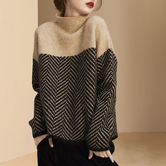 Elegante warme Pullover mit hohem Kragen