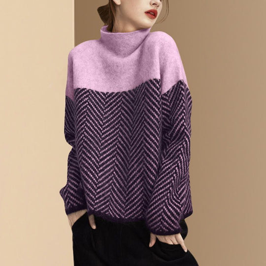 Elegante warme Pullover mit hohem Kragen