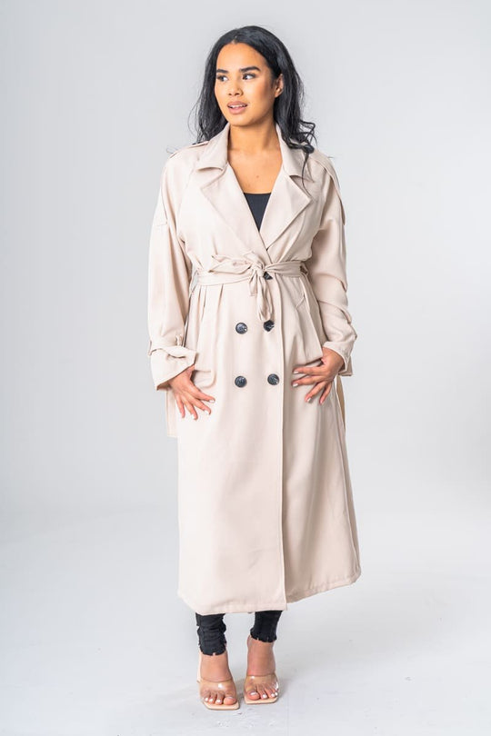 Trenchcoat mit beigem Gürtel