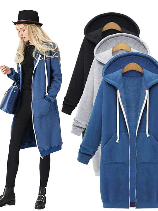 Heidi-Mode | Damen Lange Kapuzenjacke
