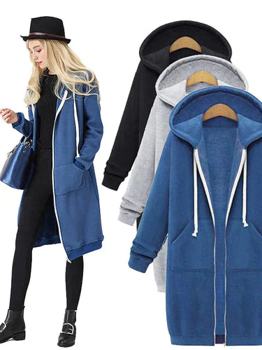 Heidi-Mode | Damen Lange Kapuzenjacke