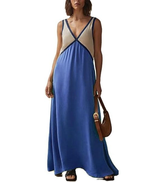 Entspanntes Kleid mit V-Ausschnitt für Damen