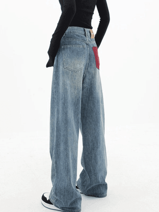 Heidi-Mode | Weinlese Kontrast 90er Boyfriend Jeans