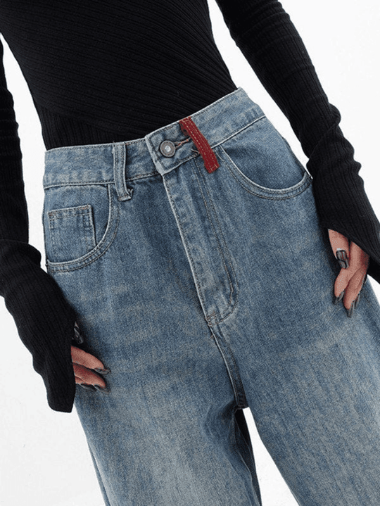 Heidi-Mode | Weinlese Kontrast 90er Boyfriend Jeans