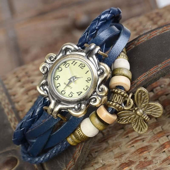 Heidi-Mode – Damen-Accessoire-Uhr mit Vintage-Blumenarmband