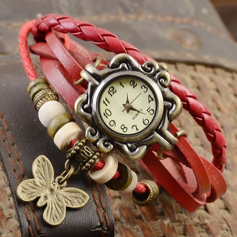 Heidi-Mode – Damen-Accessoire-Uhr mit Vintage-Blumenarmband
