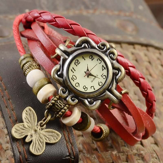 Heidi-Mode – Damen-Accessoire-Uhr mit Vintage-Blumenarmband