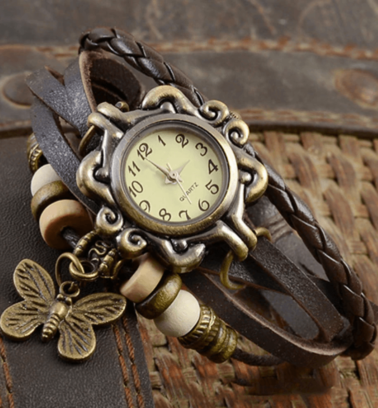 Heidi-Mode – Damen-Accessoire-Uhr mit Vintage-Blumenarmband