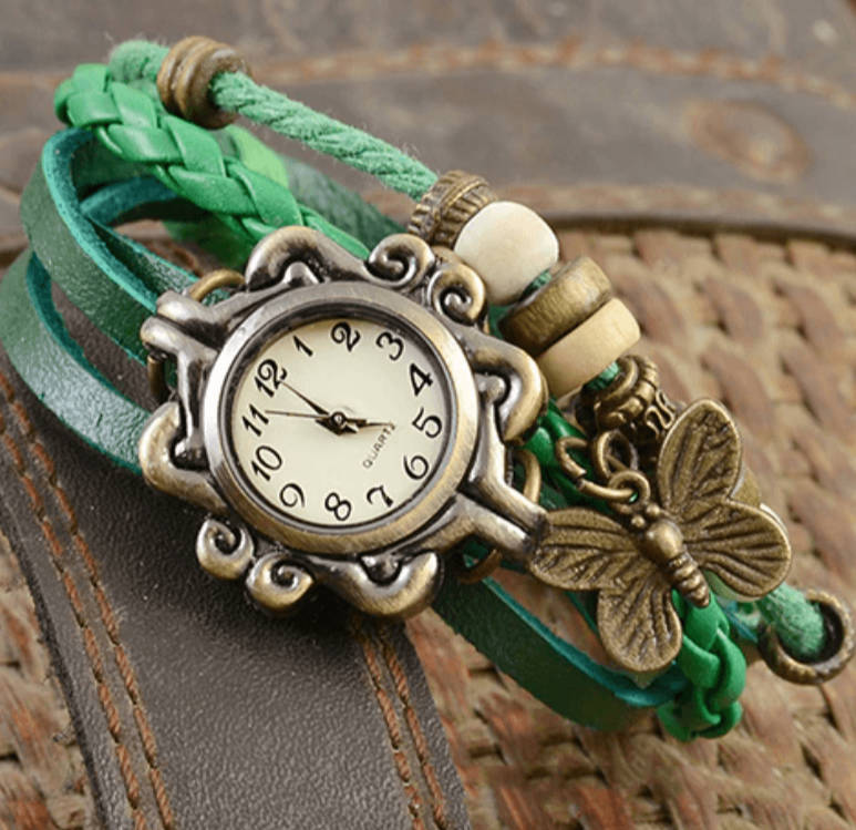 Heidi-Mode – Damen-Accessoire-Uhr mit Vintage-Blumenarmband