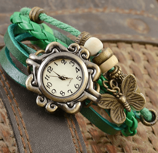 Heidi-Mode – Damen-Accessoire-Uhr mit Vintage-Blumenarmband
