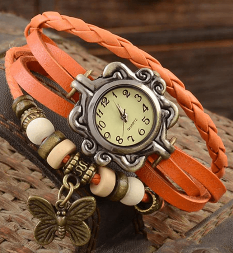 Heidi-Mode – Damen-Accessoire-Uhr mit Vintage-Blumenarmband