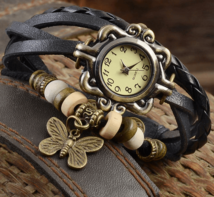 Heidi-Mode – Damen-Accessoire-Uhr mit Vintage-Blumenarmband