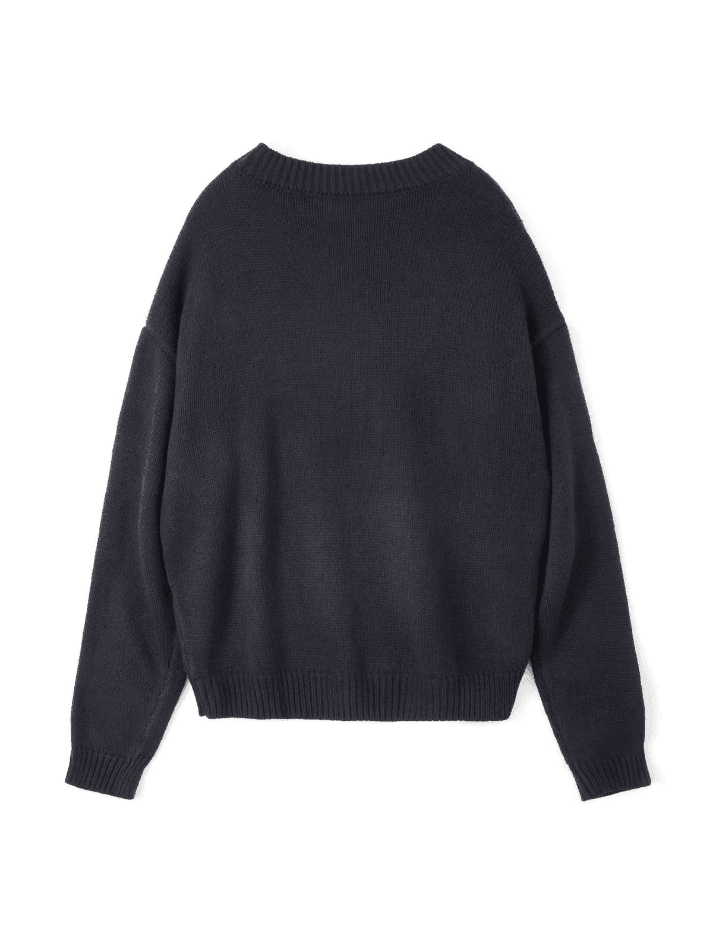 Heidi-Mode | Weinlese Skull Jacquard Pullover Sweatshirt
