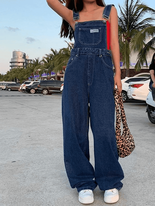 Heidi-Mode | Weinlese Gewaschenes Boyfriend Denim Overall