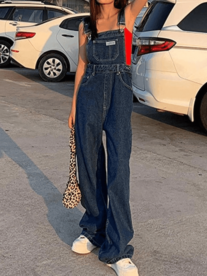 Heidi-Mode | Weinlese Gewaschenes Boyfriend Denim Overall