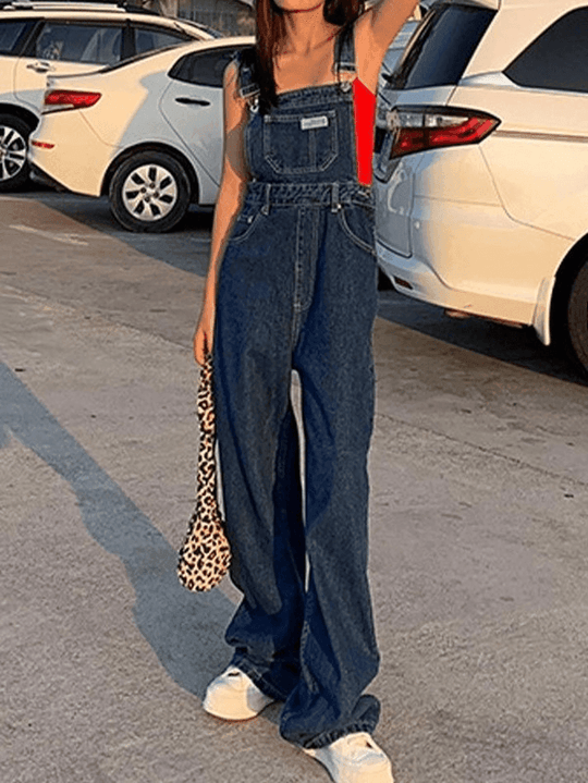 Heidi-Mode | Weinlese Gewaschenes Boyfriend Denim Overall