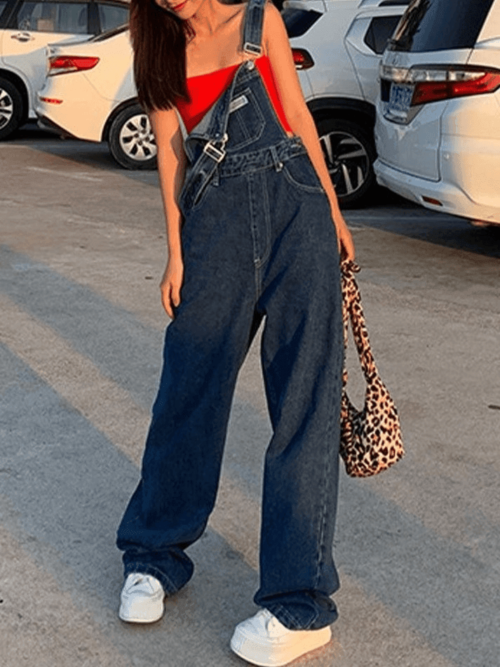 Heidi-Mode | Weinlese Gewaschenes Boyfriend Denim Overall