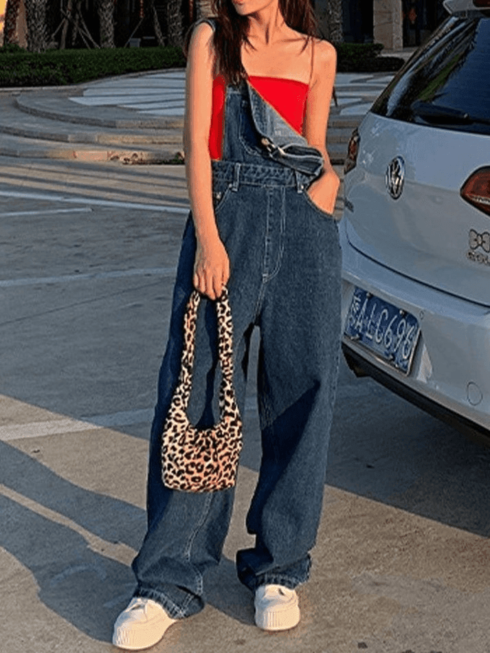 Heidi-Mode | Weinlese Gewaschenes Boyfriend Denim Overall