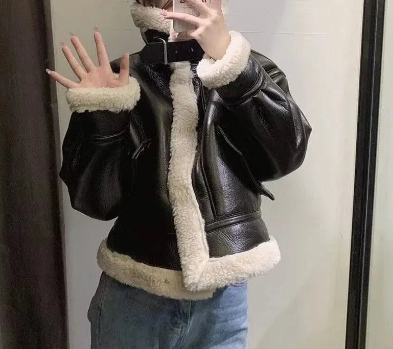 Heidi-Mode | Vintage Winter Lederjacken für Frauen