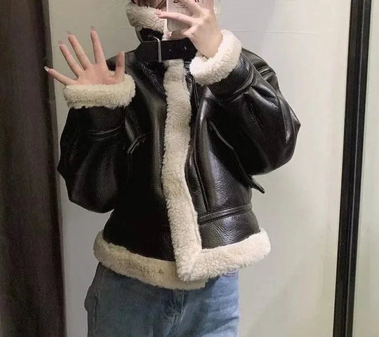 Heidi-Mode | Vintage Winter Lederjacken für Frauen