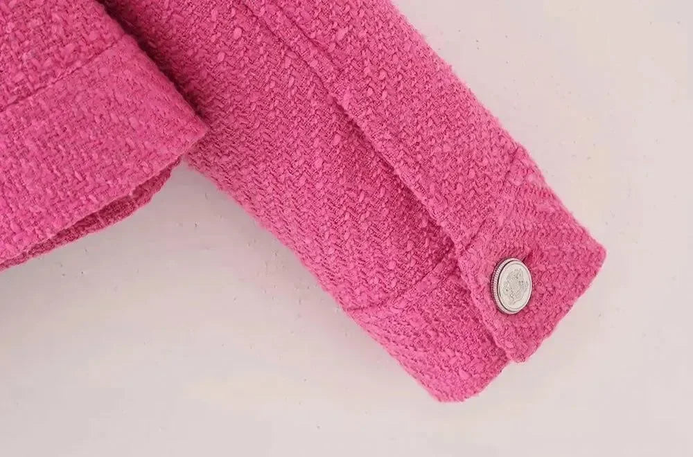 Heidi-Mode | Vintage Frauen Gekürzte Tweedjacke