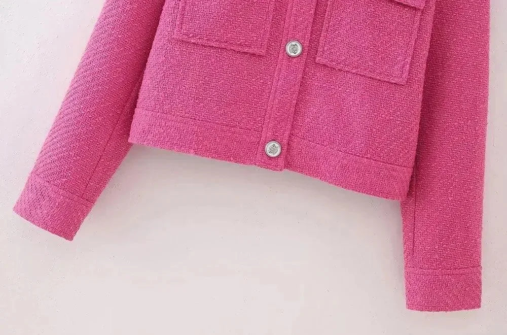 Heidi-Mode | Vintage Frauen Gekürzte Tweedjacke