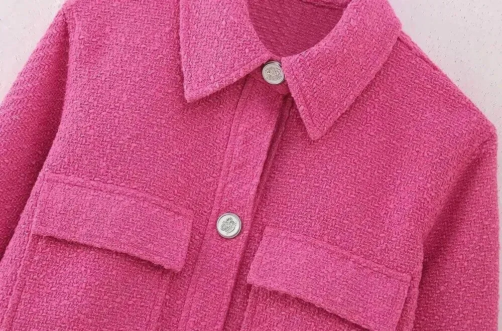 Heidi-Mode | Vintage Frauen Gekürzte Tweedjacke
