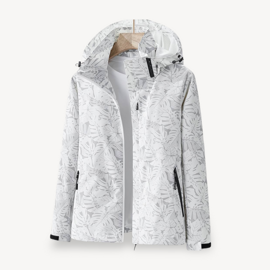 Heidi-Mode | Blätterdruck Wasserdichte Jacke für Frauen