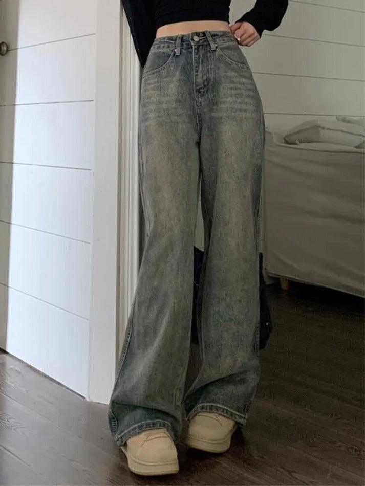 Heidi-Mode | Gewaschene Distressed High Rise Boyfriend Jeans